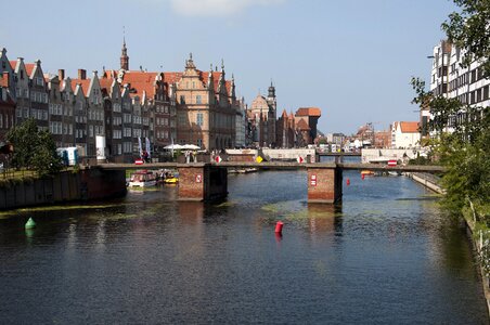 Old motława townhouses bridge photo