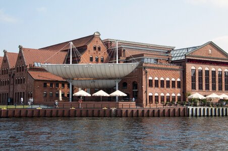 Polish baltic philharmonic hall river old town photo