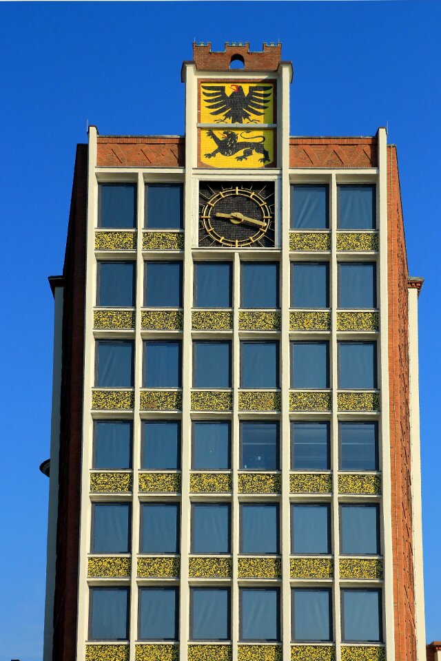 Town hall clock coat of arms clock photo