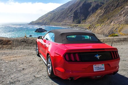 California ford mustang red