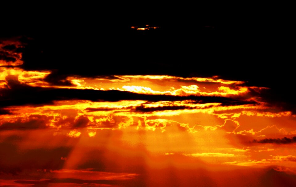 Clouds silhouette afterglow