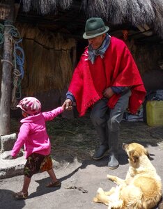 Quechua indians grandpa granddaughter