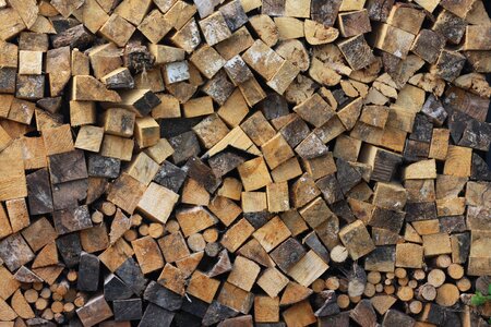 Log firewood stacked up