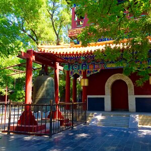 Temple burning incense bell