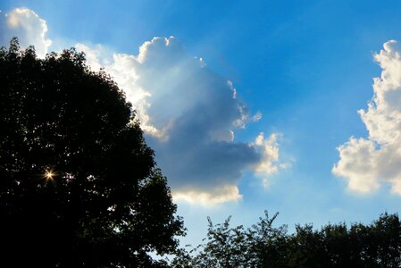 Sun blue sky clouds photo