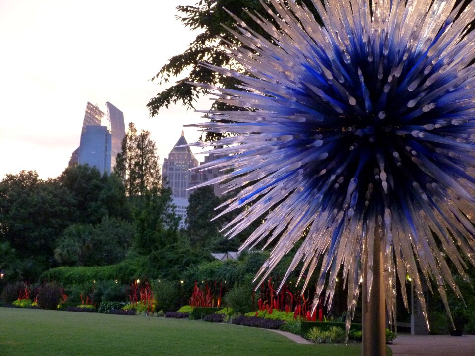 Twilight building garden
