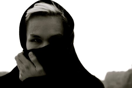 Scarf black portrait