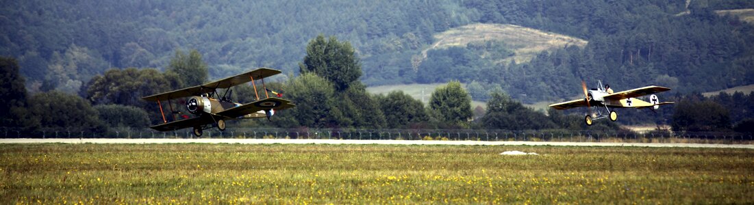 Biplane aircrafts fight photo