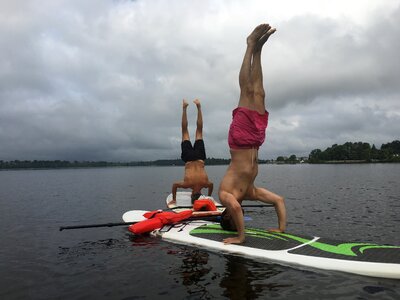 Headstand paddle summer photo