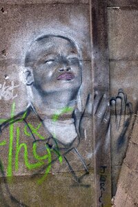 Graffiti monk buddhist photo