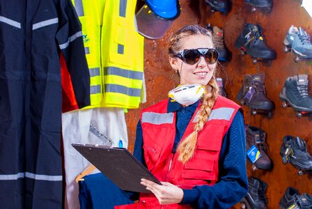 Work clothes industrial safety protective goggles photo