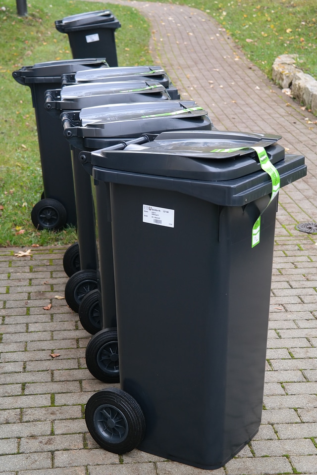 Garbage ton waste bins photo