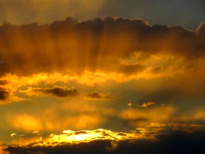 Rays night sky orange mood photo