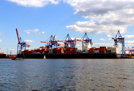 Container terminal discharge loading crane