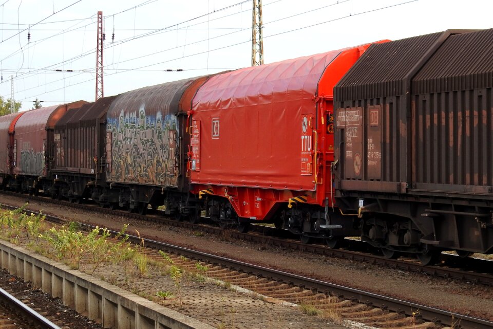 Rails transport goods wagons photo