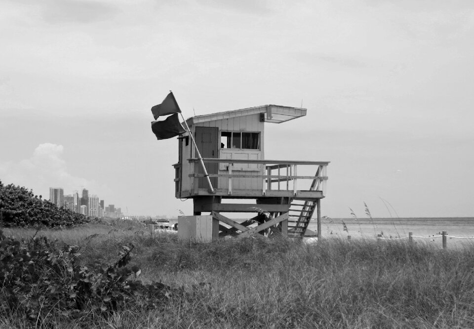 Baywatch lifeguard on duty beach