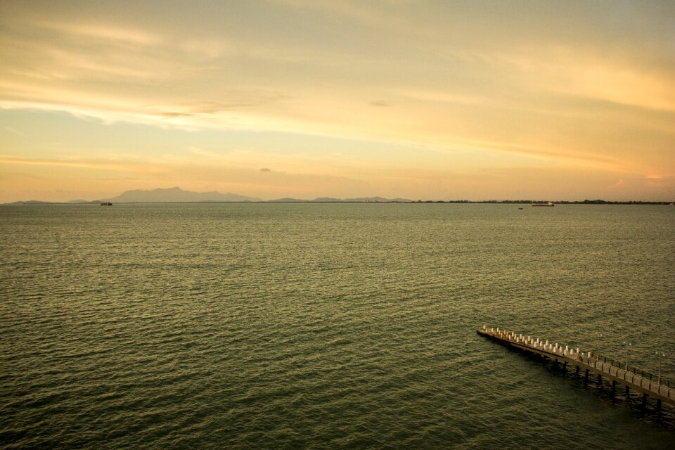Harbor evening sea