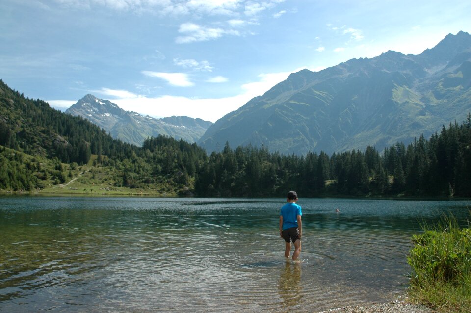 Swim bank mountain landscape