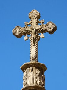 Medieval architecture carved stone monastery of poblet