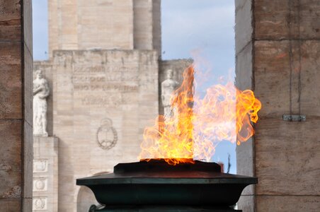 Monument flag fire