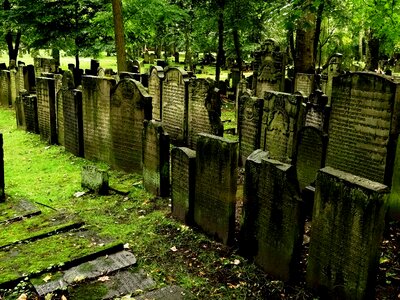 Jewish cemetery grave stones commemorate