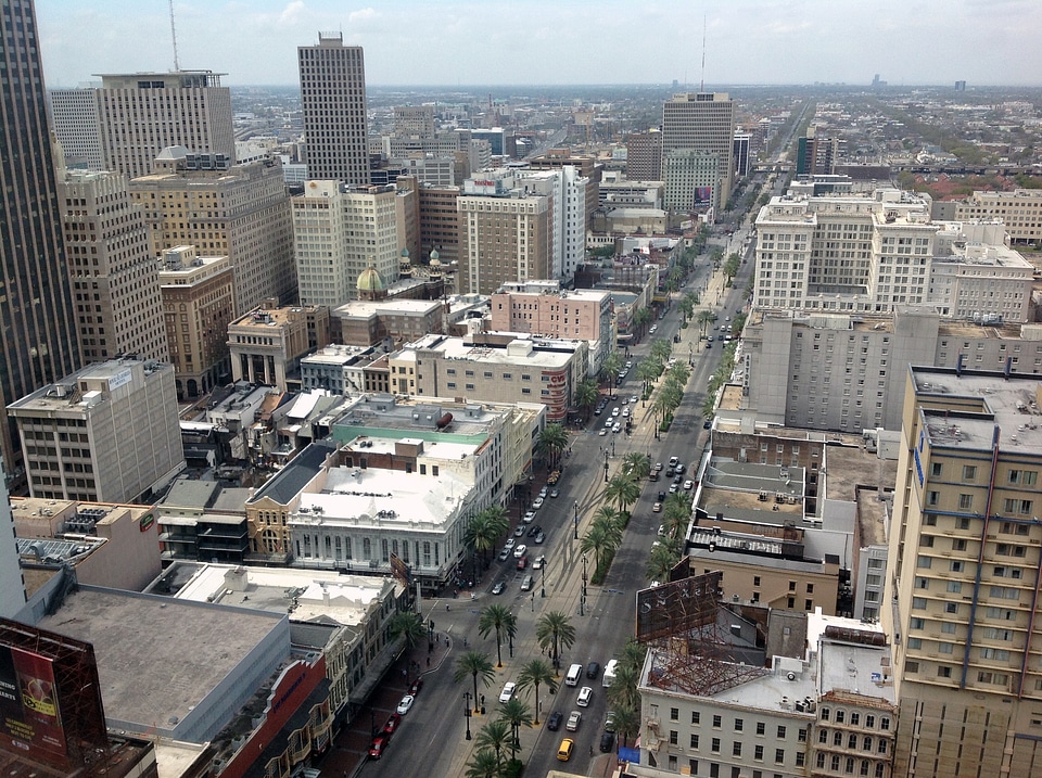 Skyline streets buildings photo