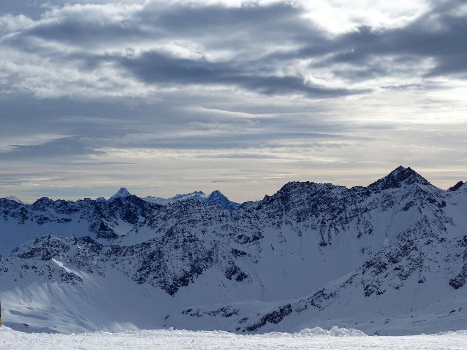 Clouds snow ski area