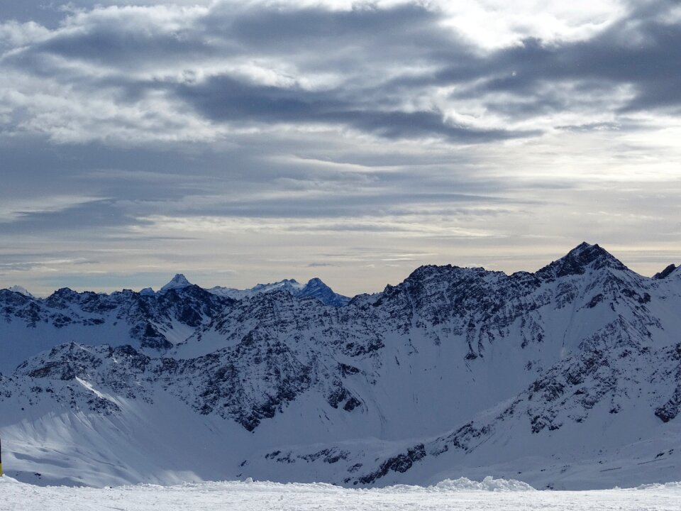 Clouds snow ski area photo