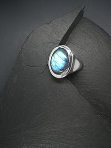 Ring silver jewelry bluish
