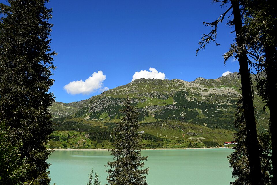 Kaunertal lake mountain range