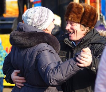 Emotions joy russian winter