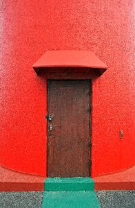 Red door entrance photo
