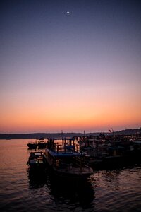 Sunset wooden port