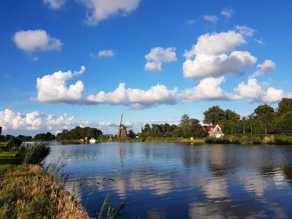 Amsterdam landscape blue sky