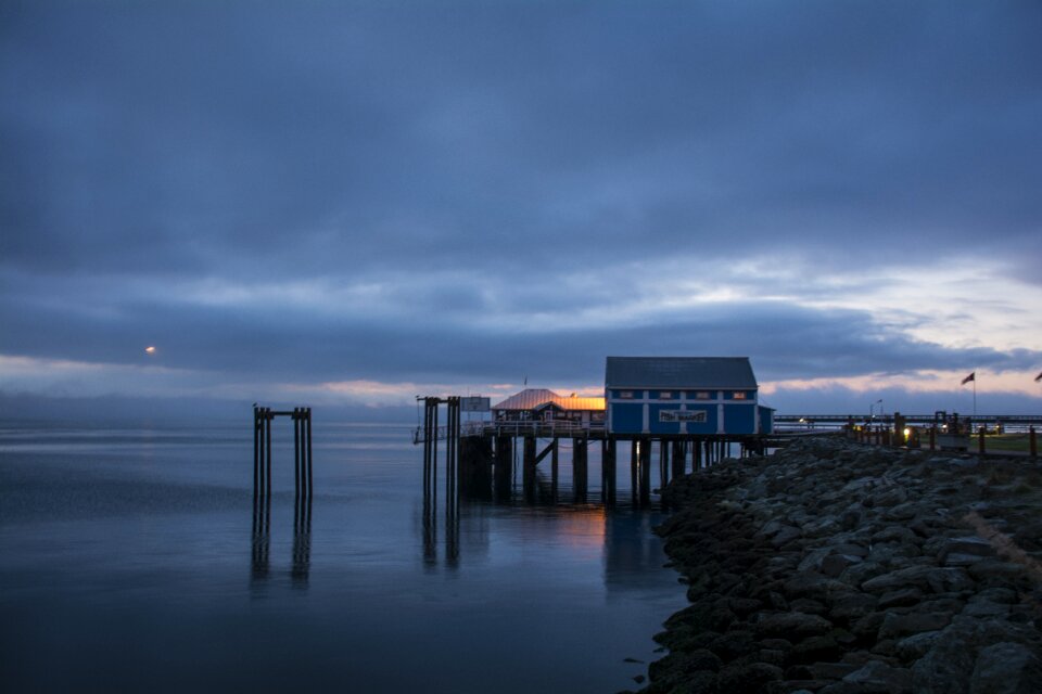Dusk water pier