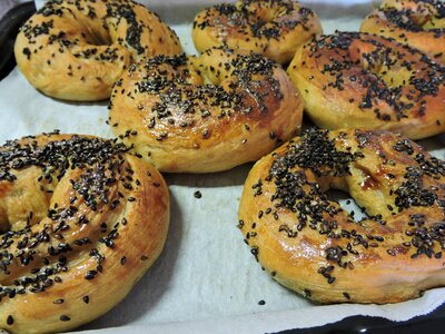 Black sesame seeds food baked photo