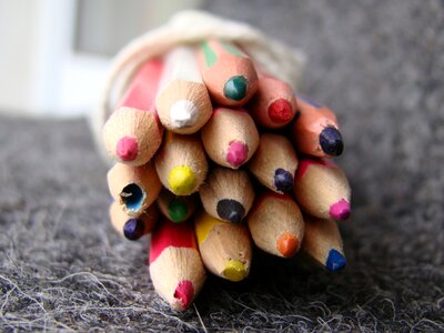 Wood crayon colored