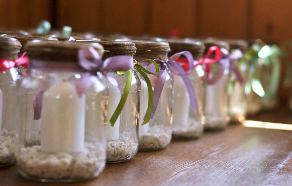 Candlestick wedding garden party