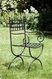 Wrought iron old form armrests