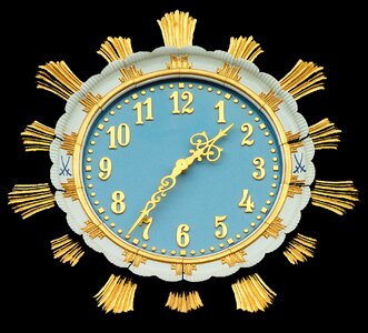 Time indicating time of clock face photo