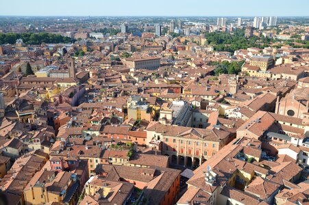 Bologna view from the top downtown photo