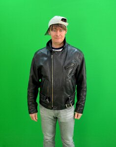Leather jacket cap medium