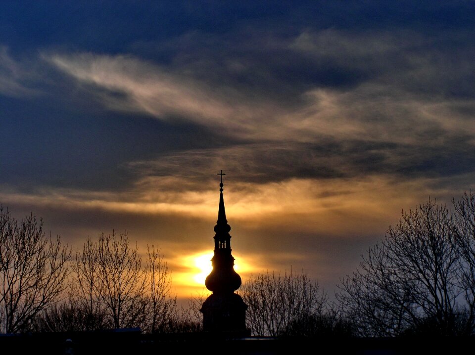 Clouds evening sky reed