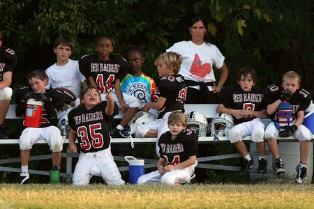 Team bench team mom players photo