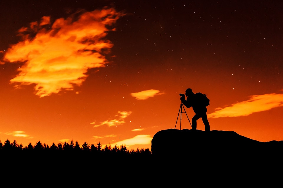 Photographer night nature