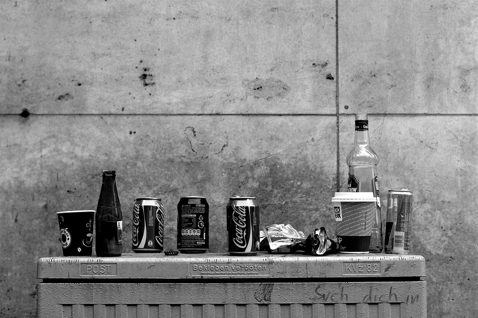 Throw away society side of the road waste