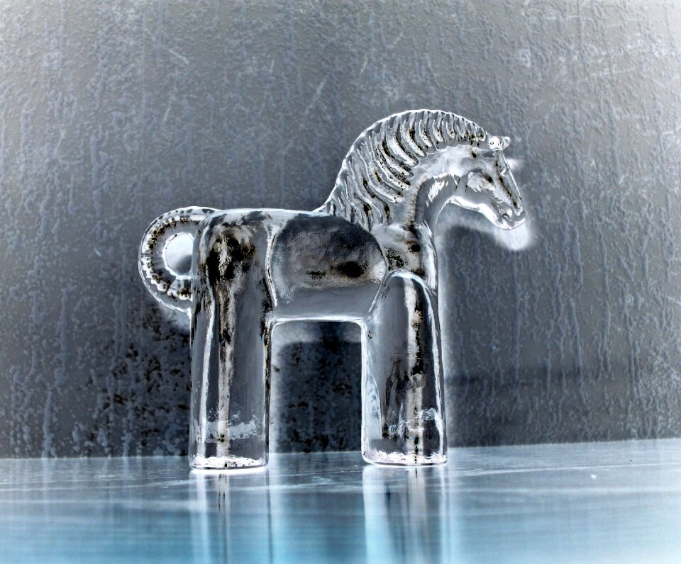 Dalarna horse glass souvenir