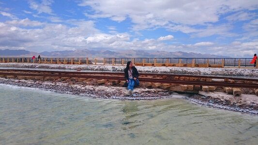 Caka salt lake the scenery sky photo