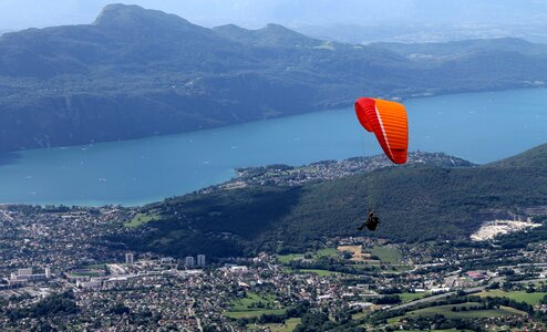 Paragliding lac du bourget mountains photo