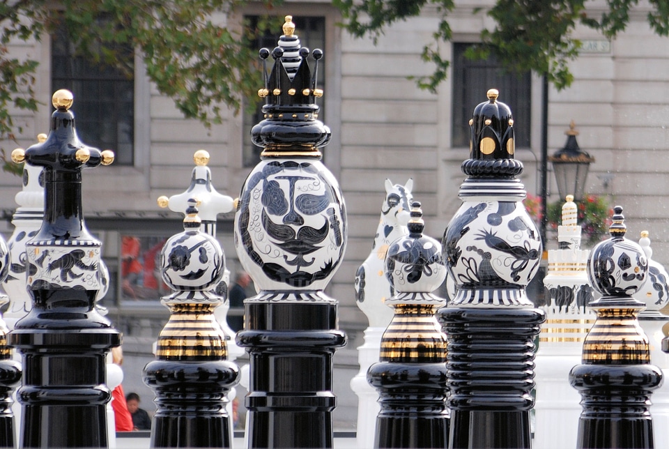 White strategy chessboard